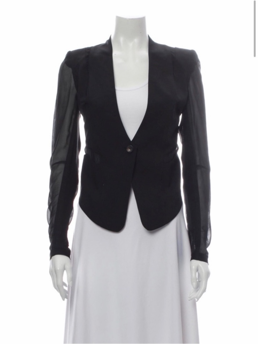 Helmut Lang Black Blazer with Sheer Sleeves
